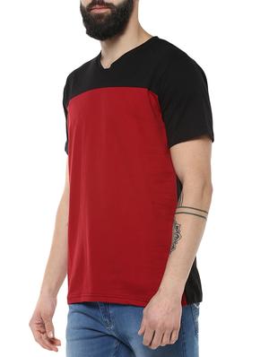 red color block t-shirt - 14988490 - Standard Image - 3