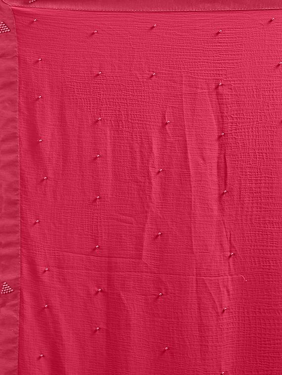 pink chiffon bordered saree with blouse - 14988617 - Zoom Image - 3