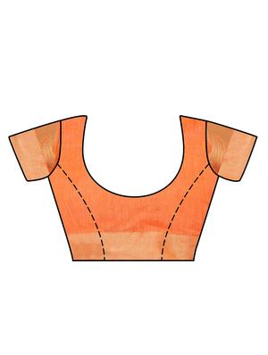 orange art silk woven saree with blouse - 14989121 - Standard Image - 3