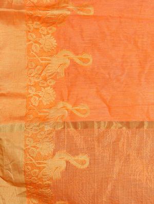 orange art silk woven saree with blouse - 14989121 - Standard Image - 4