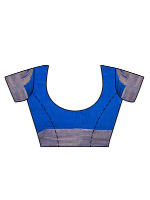 blue art silk woven saree with blouse - 14989123 - Standard Image - 3