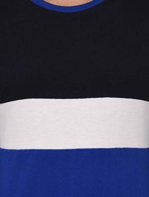 blue cotton color block tshirt - 14989491 - Standard Image - 4