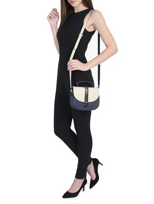 blue leather regular sling bag - 14989830 - Standard Image - 5