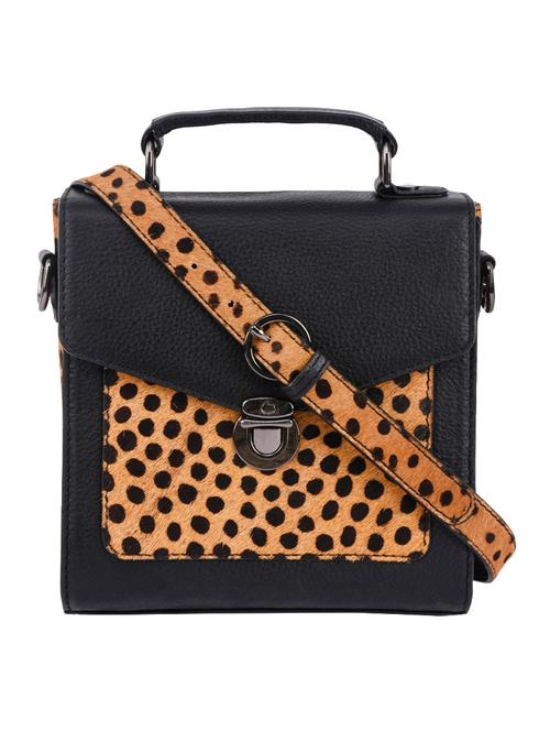 black leather regular sling bag - 14989833 - Standard Image - 1