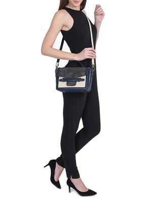 blue leather regular sling bag - 14989837 - Standard Image - 5