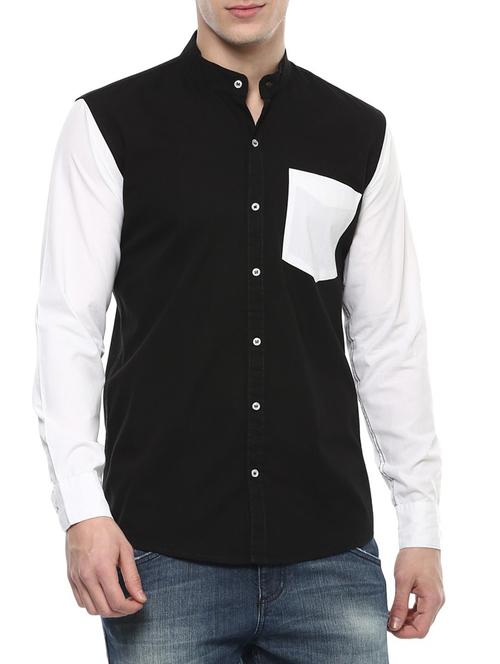black cotton casual shirt - 14989943 - Standard Image - 1