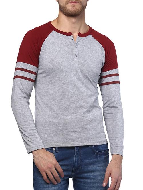 grey cotton raglan tshirt - 14989954 - Standard Image - 1