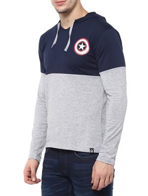 grey cotton color block t-shirt - 14989956 - Standard Image - 2