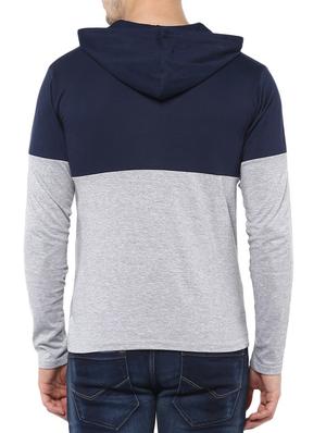 grey cotton color block t-shirt - 14989956 - Standard Image - 3