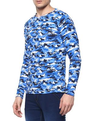 blue cotton all over print tshirt - 14989958 - Standard Image - 2