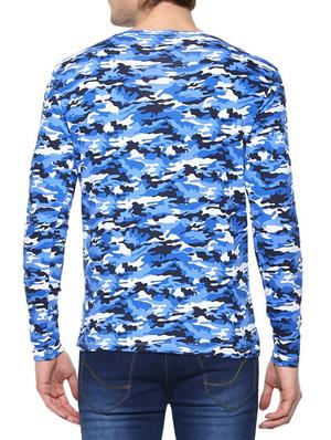 blue cotton all over print tshirt - 14989958 - Standard Image - 3