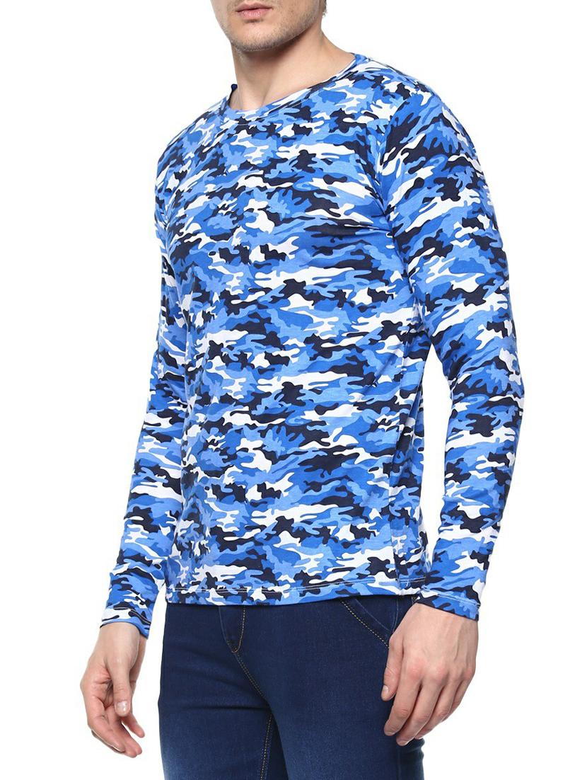 blue cotton all over print tshirt - 14989958 - Zoom Image - 2