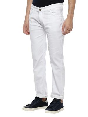 white cotton plain jeans - 14989967 - Standard Image - 2