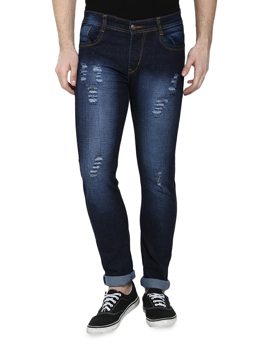 blue cotton ripped jeans - 14989974 - Zoom Image - 1