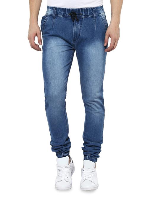 blue washed denim joggers - 14989978 - Standard Image - 1