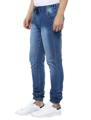 blue washed denim joggers - 14989978 - Standard Image - 2