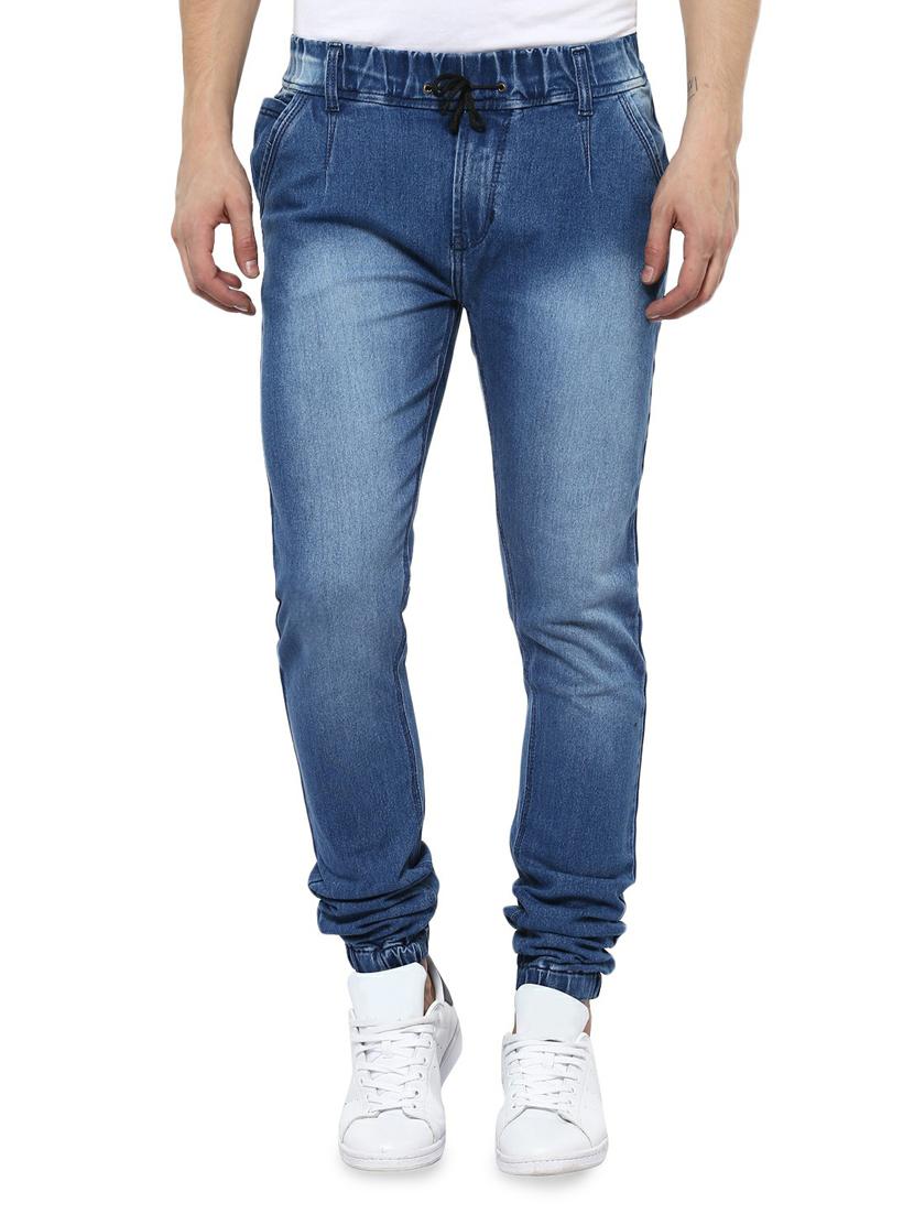 blue washed denim joggers - 14989978 - Zoom Image - 1