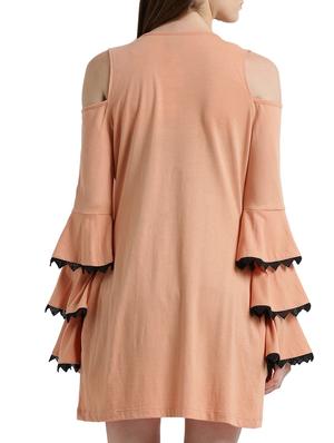 beige solid cotton shrug - 14990262 - Standard Image - 3
