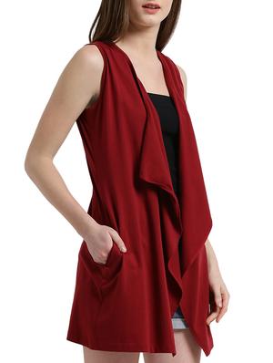 maroon solid jersey shrug - 14990265 - Standard Image - 2
