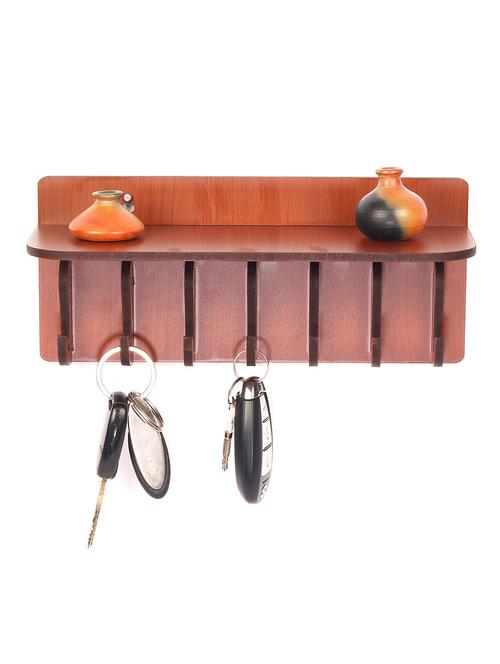 hooks-brown keyholder wooden key holder (7 hooks) - 14990911 - Standard Image - 1