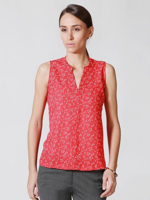 red printed top - 14991267 - Standard Image - 1