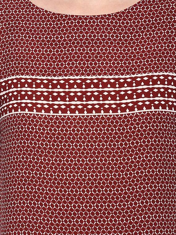 maroon printed casual top - 14991945 - Zoom Image - 4