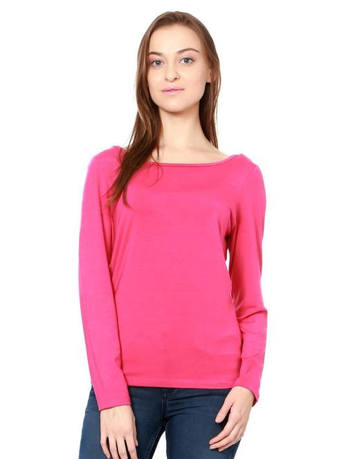 solid pink viscose top - 14991948 - Standard Image - 1