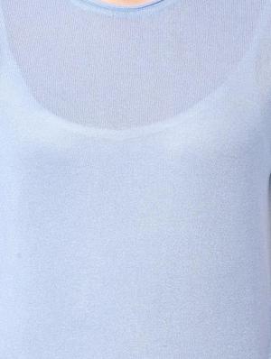 solid blue viscose top - 14991953 - Standard Image - 4