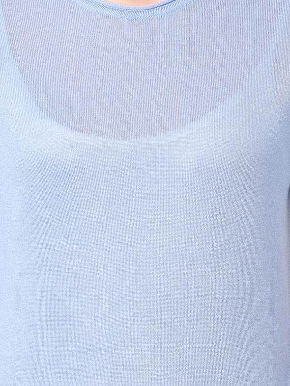 solid blue viscose top - 14991953 - Zoom Image - 4