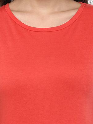 solid red cotton blend top - 14992025 - Standard Image - 5