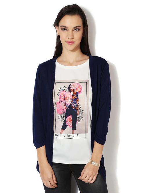 navy blue solid shrug - 14992179 - Standard Image - 1