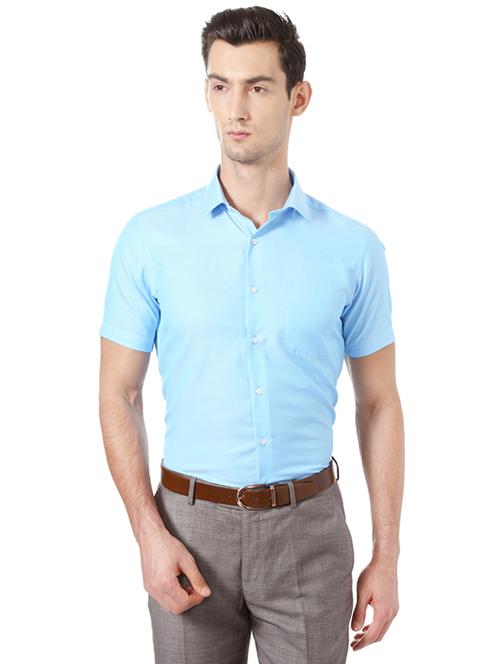 blue polyester formal shirt - 14992450 - Standard Image - 1
