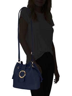 blue leatherette combo sling bag - 14992695 - Standard Image - 5