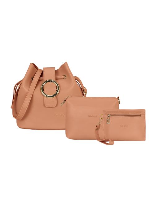 peach leatherette combo sling bag - 14992696 - Standard Image - 1