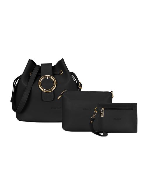 black leatherette combo sling bag - 14992699 - Standard Image - 1