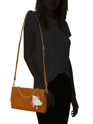 tan leatherette sling bag - 14992730 - Standard Image - 5
