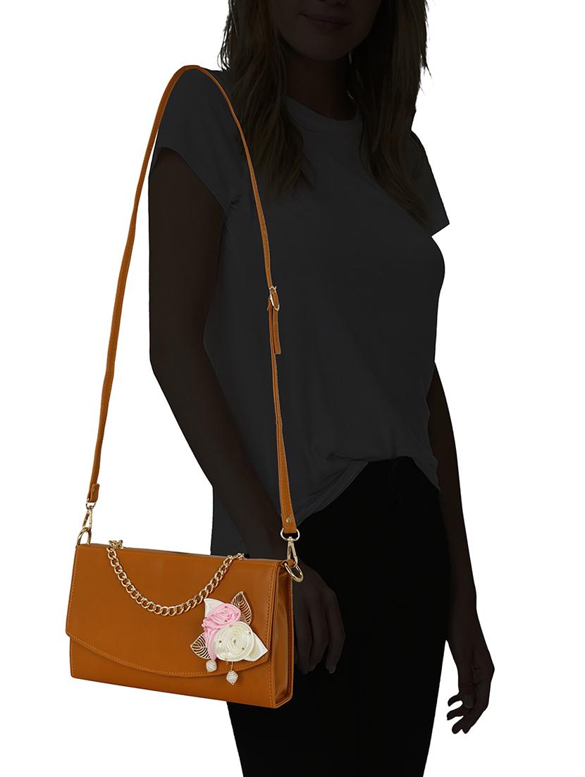 tan leatherette sling bag - 14992730 - Zoom Image - 5