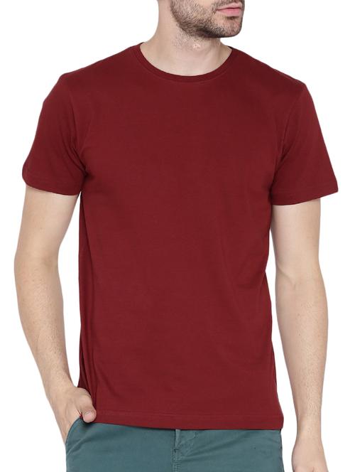 maroon cotton t-shirt - 14992749 - Standard Image - 1