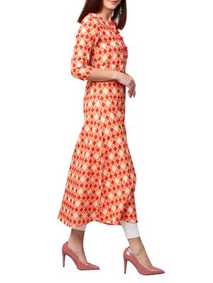 orange cotton aline kurta - 14992834 - Standard Image - 2