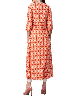 orange cotton aline kurta - 14992834 - Standard Image - 3