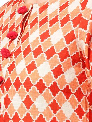 orange cotton aline kurta - 14992834 - Standard Image - 4