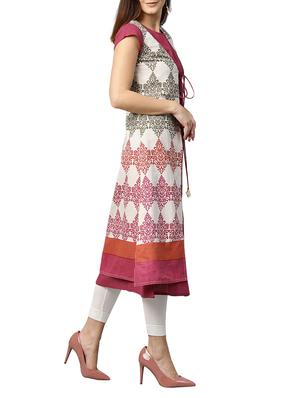 pink cotton aline kurta - 14992842 - Standard Image - 2