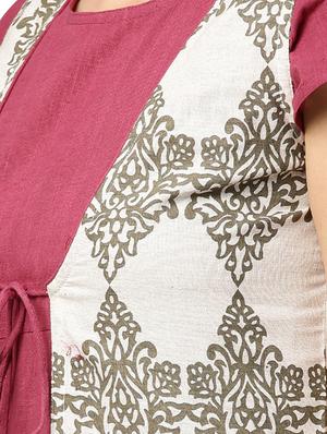pink cotton aline kurta - 14992842 - Standard Image - 5