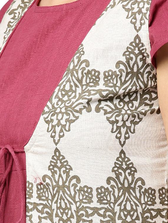 pink cotton aline kurta - 14992842 - Zoom Image - 5