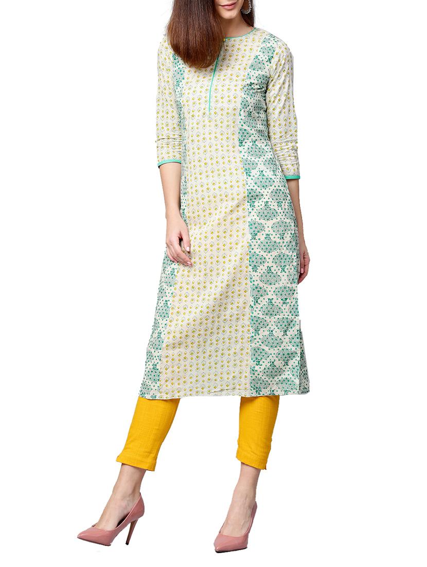 white cotton kurta pant set - 14992846 - Zoom Image - 1