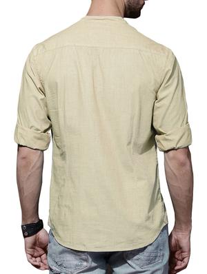 beige solid short kurta - 14992981 - Standard Image - 3