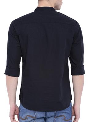 black solid short kurta - 14993023 - Standard Image - 3