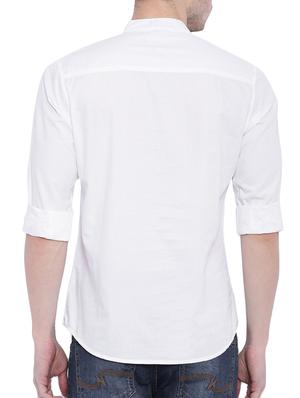 white solid short kurta - 14993026 - Standard Image - 3