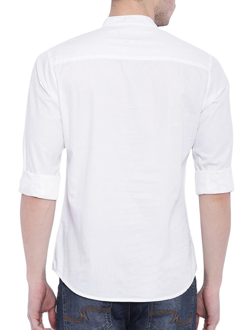 white solid short kurta - 14993026 - Zoom Image - 3