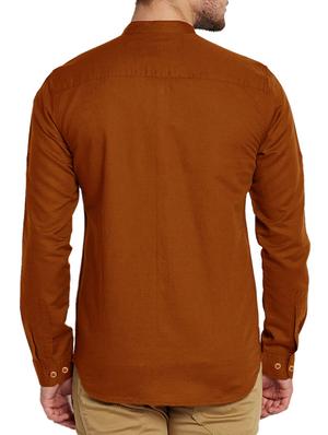 brown cotton casual shirt - 14993044 - Standard Image - 3